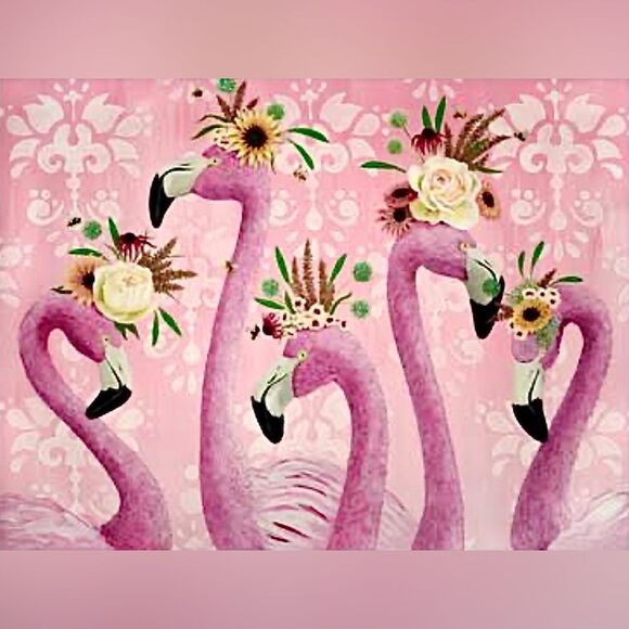 -PRETTY IN PINK FLAMINGOS- Wall Art Print collection Childrens room Decor Gift - Picture 5 of 9